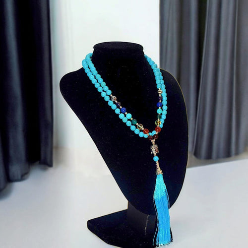 7 Chakra Mala with Turquoise / Firoza Beads – Energy Healing & Balance