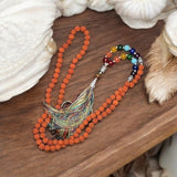 7 Chakra with 5 Mukhi Rudraksha Mala – For chakra healing, emotional balance, spiritual growth, and protection
