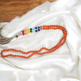 7 Chakra with 5 Mukhi Rudraksha Mala – For chakra healing, emotional balance, spiritual growth, and protection