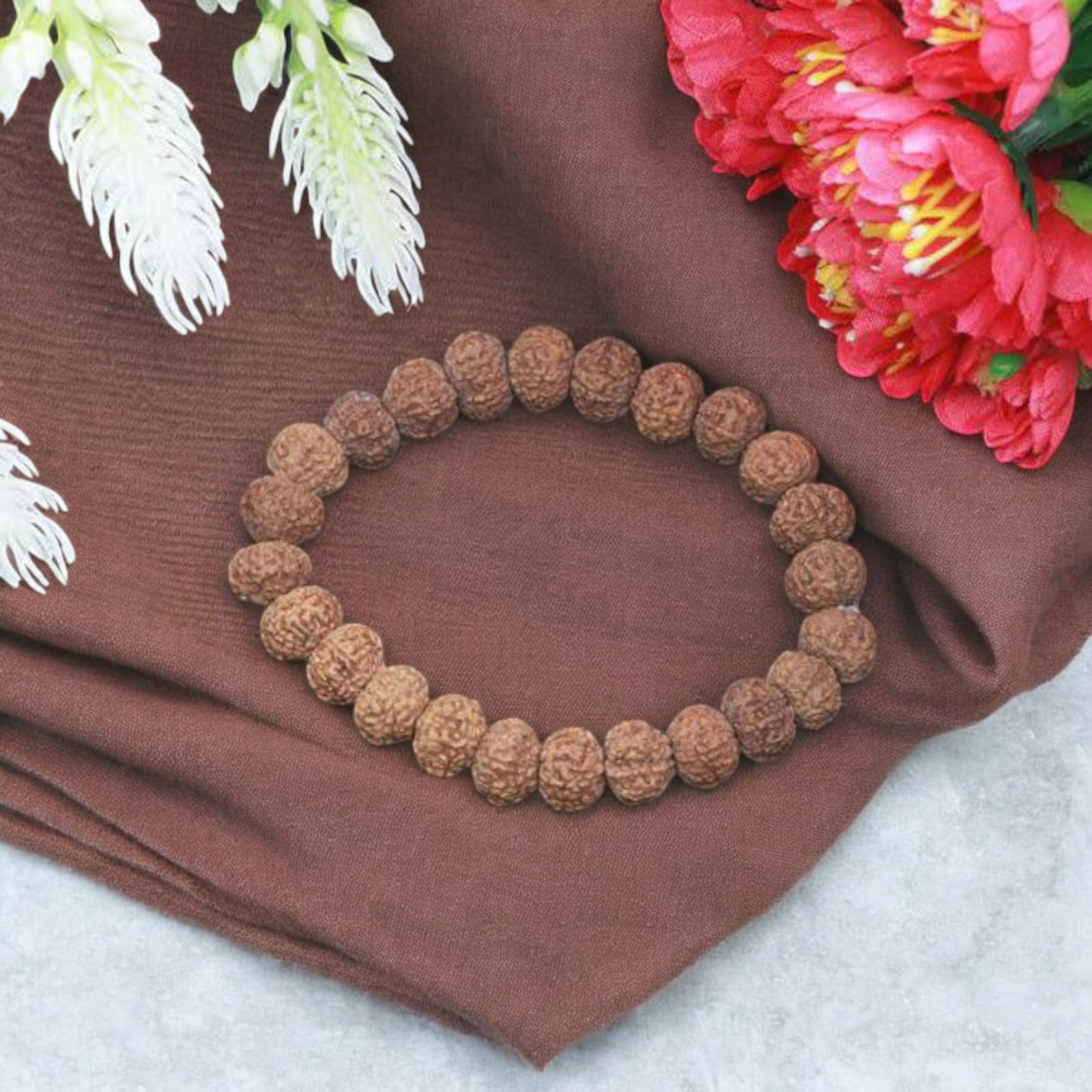 8 Mukhi Rudraksha bracelet featuring eight-faced Rudraksha beads, offering protection, success, and spiritual growth