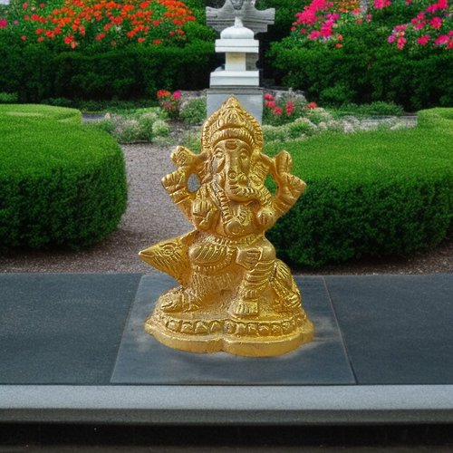 Ganesh Ji | Pure Brass Ganpati Bappa Idol | Home, Office & Temple Puja Decor