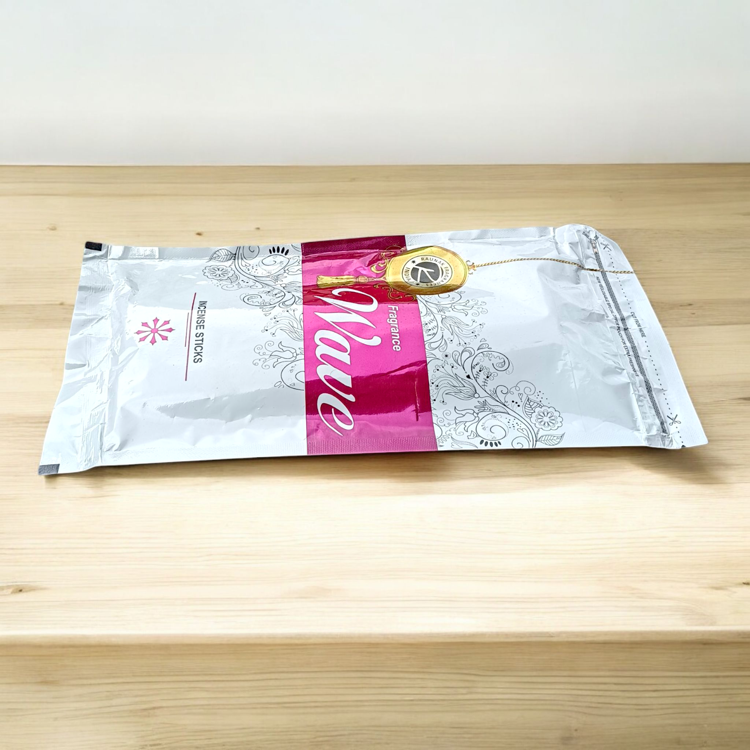 A 130g zipper pouch of Fragrance Wave Agarbatti sticks with natural aroma, ideal for meditation, prayer, and home use