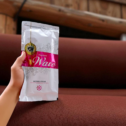 A 130g zipper pouch of Fragrance Wave Agarbatti sticks with natural aroma, ideal for meditation, prayer, and home use