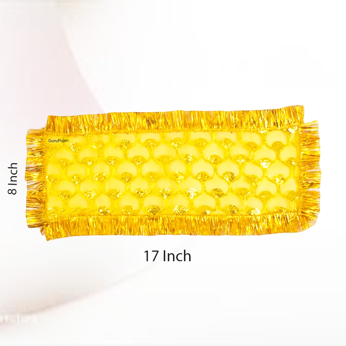 A 17X8-inch Peeli Chuniri (yellow cloth) designed for Mata Baglamukhi worship, symbolizing protection, prosperity, and success