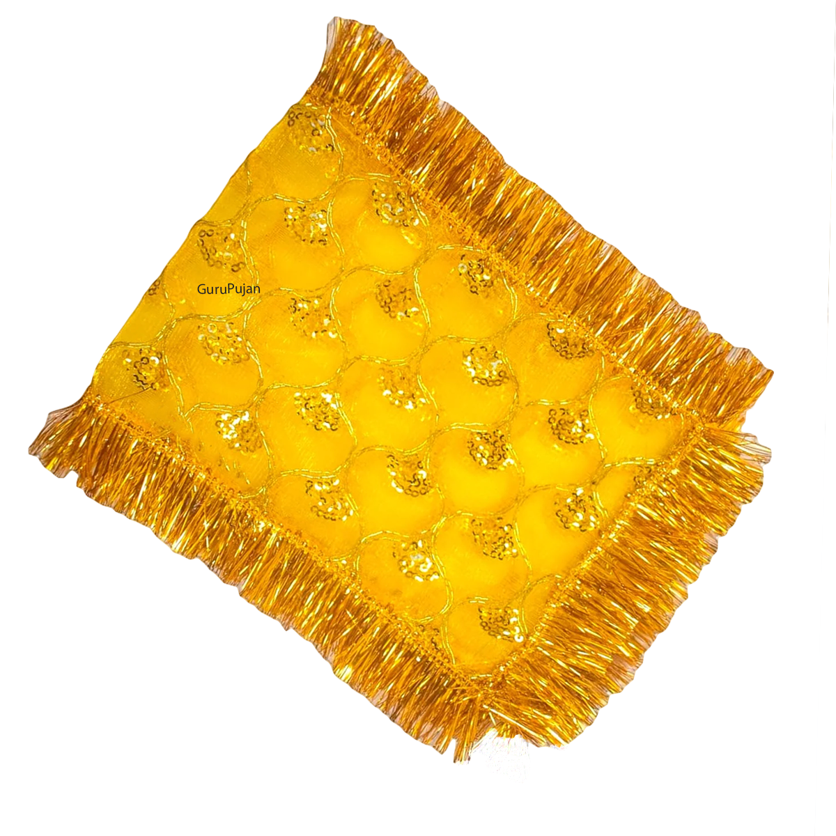 A 17X8-inch Peeli Chuniri (yellow cloth) designed for Mata Baglamukhi worship, symbolizing protection, prosperity, and success