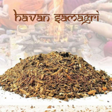 A 250GM pack of Hawan Samagri, containing a blend of sacred herbs, ghee, and wood, perfect for performing religious fire rituals and poojas.