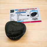 A Laxmi Narayan Shaligram stone featuring Lord Vishnu and Goddess Lakshmi's divine symbols, lab certified for purity and authenticity, perfect for worship and prosperity.