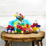 A Set of 4 Laddu Gopal Pagdis (crowns) designed for size 5 No. Krishna idols, perfect for adorning your Bal Gopal idol during worship and festivals.