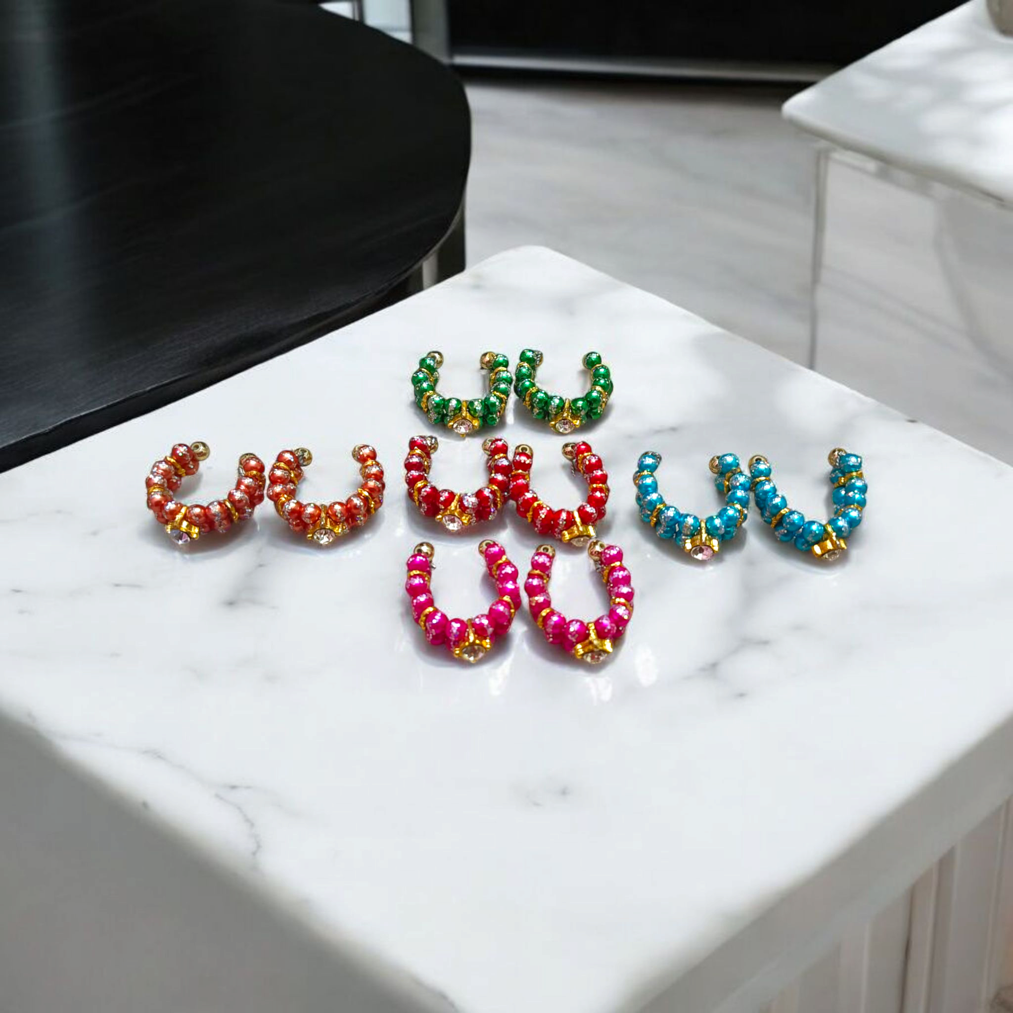 A Set of 5 Multicolored Kadas for Laddu Gopal idols, designed to add vibrancy and elegance to Krishna idols during daily worship, festivals, and special occasions.