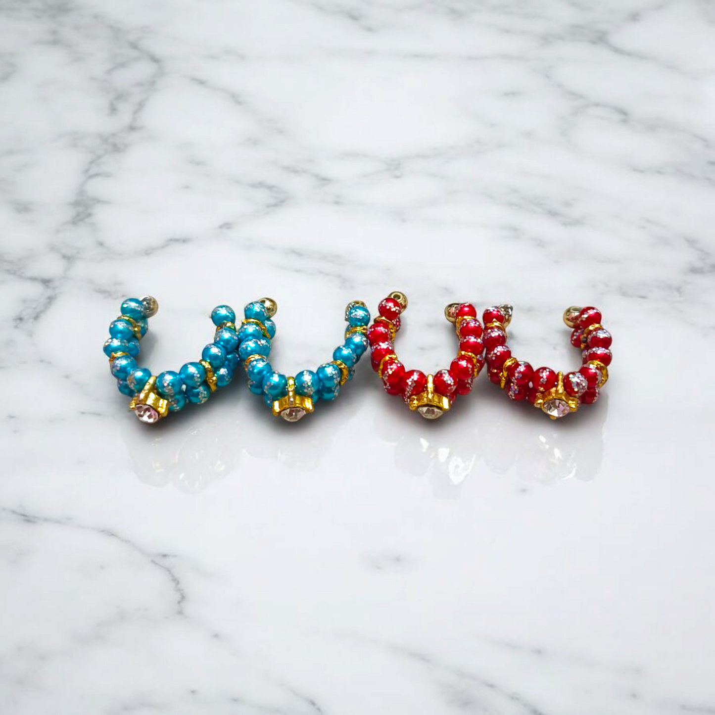 A Set of 5 Multicolored Kadas for Laddu Gopal idols, designed to add vibrancy and elegance to Krishna idols during daily worship, festivals, and special occasions.