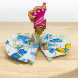 A Set of 6 Laddu Gopal Pagdis (crowns) designed for size 3 No. Krishna idols, perfect for adorning your Bal Gopal idol during daily worship, prayers, and festive occasions.