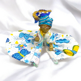 A Set of 6 Laddu Gopal Pagdis (crowns) designed for size 3 No. Krishna idols, perfect for adorning your Bal Gopal idol during daily worship, prayers, and festive occasions.