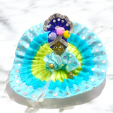 A Set of 6 Laddu Gopal Pagdis designed for size 4 No. Krishna idols, perfect for enhancing the appearance of your Bal Gopal idol during daily worship and festive occasions.