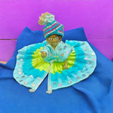 A Set of 6 Laddu Gopal Pagdis designed for size 5 No. Krishna idols, perfect for adorning your Bal Gopal idol during daily worship and festive occasions.