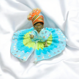 A Set of 6 Laddu Gopal Pagdis designed for size 5 No. Krishna idols, perfect for adorning your Bal Gopal idol during daily worship and festive occasions.