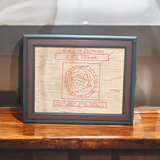 A Vaastu Dosh Nivaran Yantra on Bhojpatra, framed and designed to remove Vaastu defects and bring peace, prosperity, and balance to your home or office