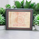 A Vaastu Dosh Nivaran Yantra on Bhojpatra, framed and designed to remove Vaastu defects and bring peace, prosperity, and balance to your home or office