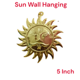 A Wall Hanging Sun made of pure brass with a golden finish, designed to protect from Vaastu dosh, Shani dosh, and accidents, while inviting prosperity and positive energy into your space