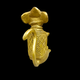  A beautiful Brass Ganesha Mooshak Diya Idol, 3 inches tall, ideal for home and temple use as a decorative oil lamp for pooja and rituals.