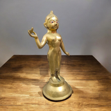 A beautiful Radha Rani idol crafted in 100% pure brass, symbolizing love, devotion, and grace for worship and spiritual growth.