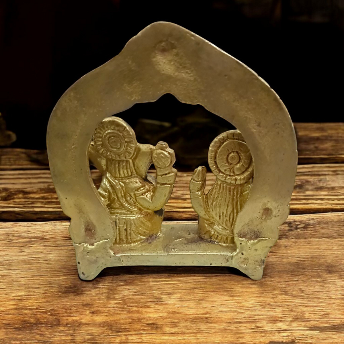 A beautifully crafted Ganesh Lakshmi Brass Murti with detailed craftsmanship, symbolizing wealth, success, and the removal of obstacles.