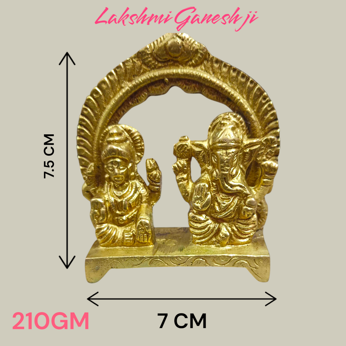A beautifully crafted Ganesh Lakshmi Brass Murti with detailed craftsmanship, symbolizing wealth, success, and the removal of obstacles.