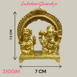 A beautifully crafted Ganesh Lakshmi Brass Murti with detailed craftsmanship, symbolizing wealth, success, and the removal of obstacles.