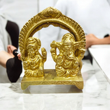 A beautifully crafted Ganesh Lakshmi Brass Murti with detailed craftsmanship, symbolizing wealth, success, and the removal of obstacles.