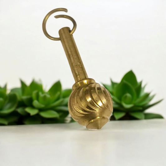 A beautifully crafted Hanuman Ji Gada Locket with a gold chain, symbolizing strength and protection, perfect for daily wear or spiritual practices.