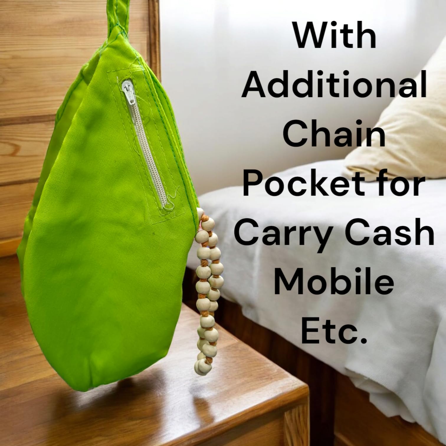 A beautifully crafted Laddu Gopal Gaumukhi Bag designed for storing Jaap Mala and other devotional items. The bag features a spiritual Gaumukhi design and is made from durable, high-quality fabric.