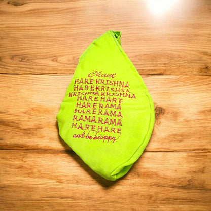 A beautifully crafted Laddu Gopal Gaumukhi Bag designed for storing Jaap Mala and other devotional items. The bag features a spiritual Gaumukhi design and is made from durable, high-quality fabric.