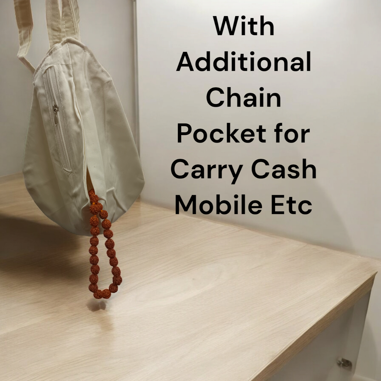 A beautifully crafted Laddu Gopal Gomukhi Bag with a Makhan Chor design, made from soft cotton.