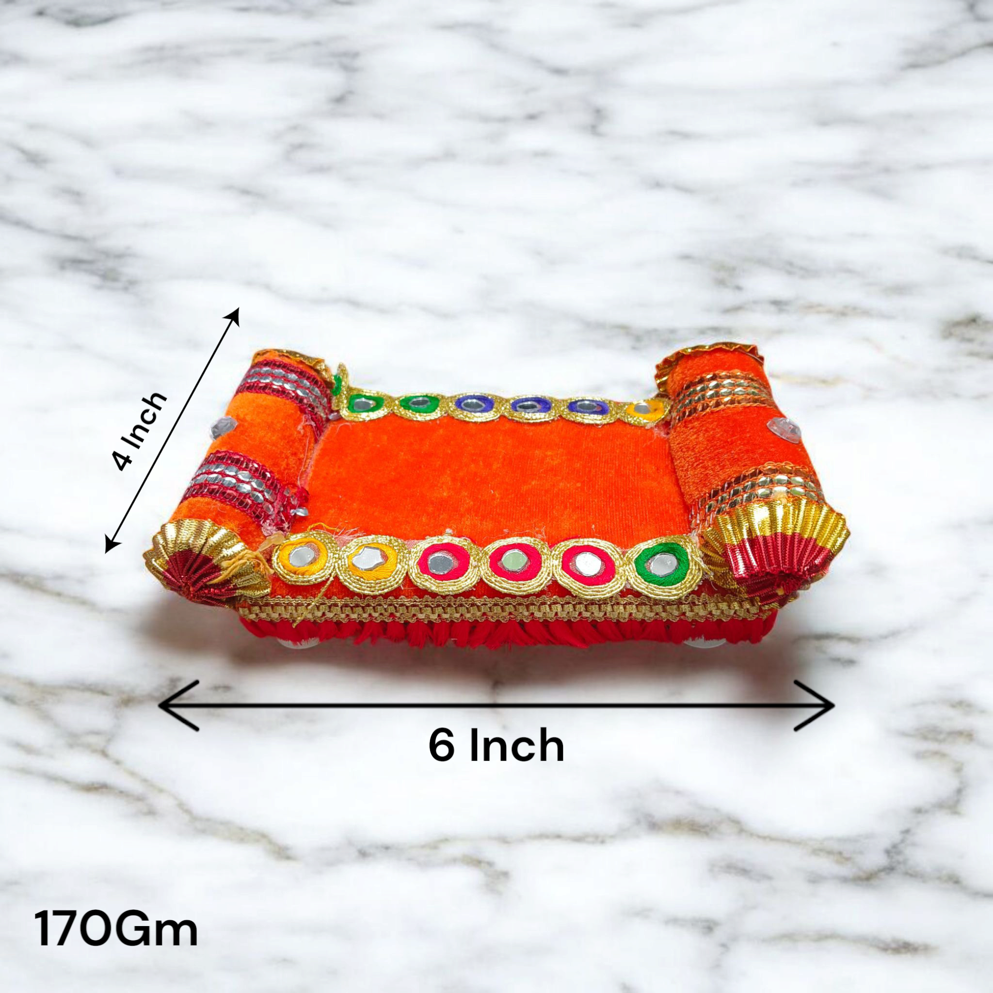 A beautifully crafted Laddu Gopal Singhasan Bed, ideal for Bal Gopal idols, adding a divine touch to your spiritual space.