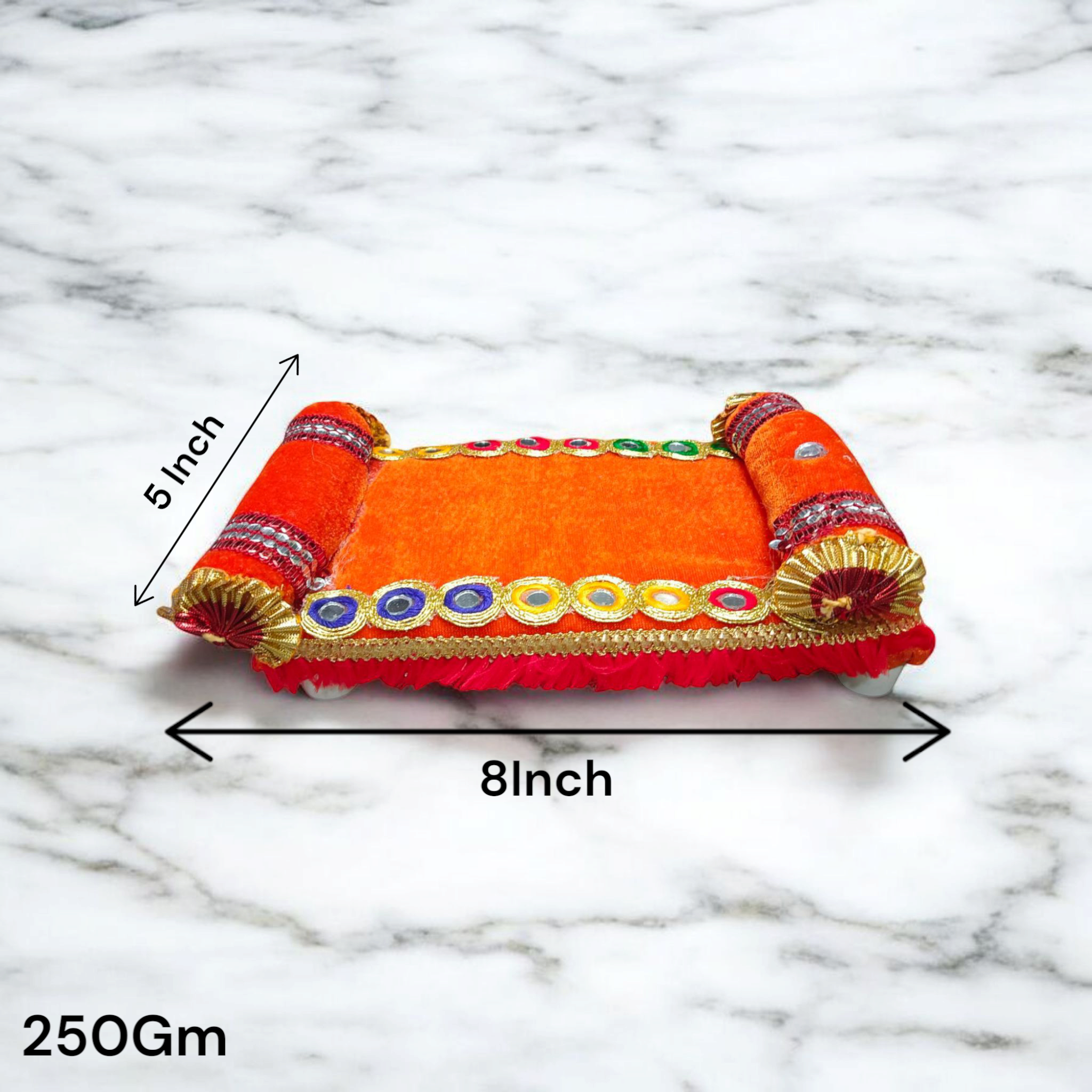 A beautifully crafted Laddu Gopal Singhasan Bed, ideal for Bal Gopal idols, adding a divine touch to your spiritual space.