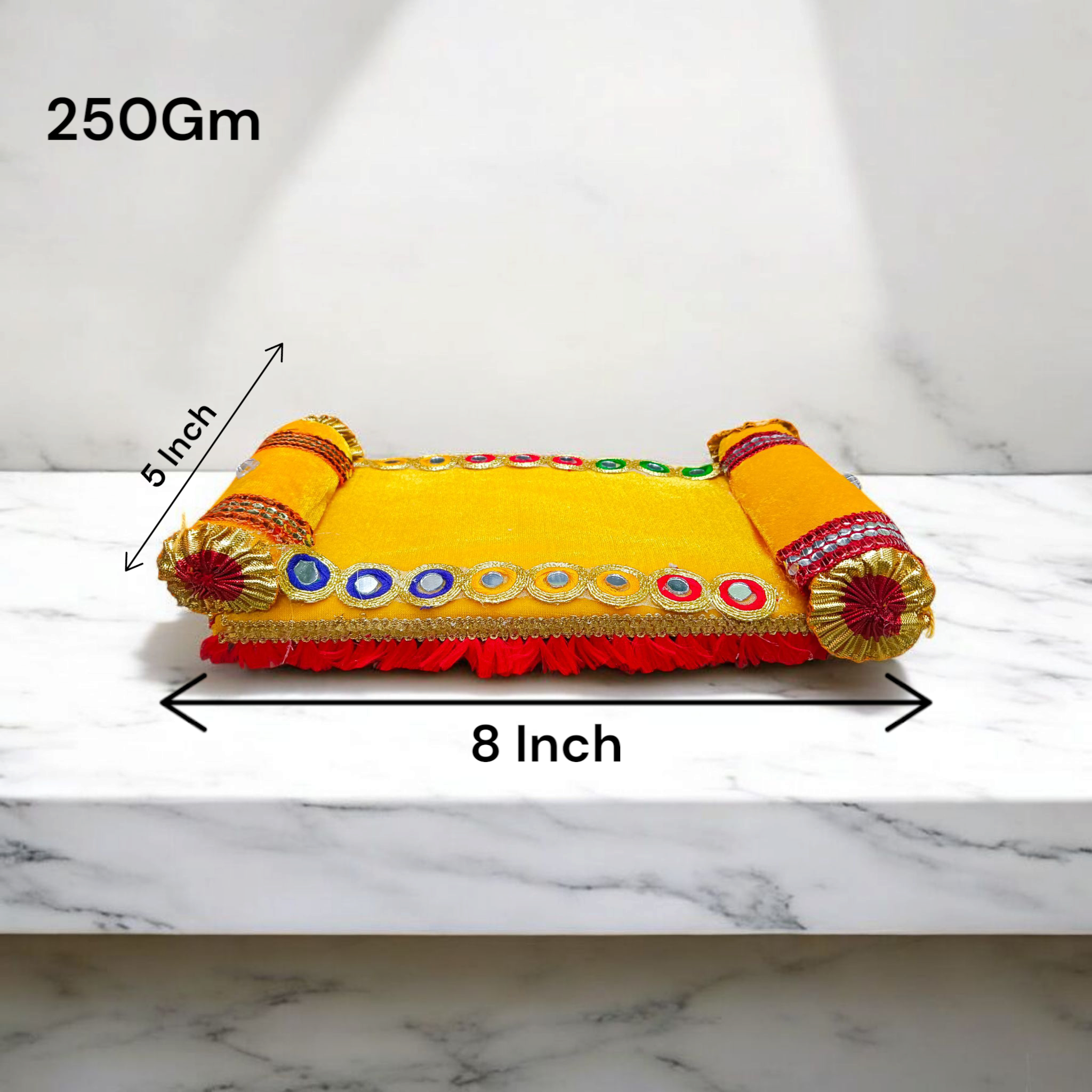 A beautifully crafted Laddu Gopal Singhasan Bed, ideal for Bal Gopal idols, adding a divine touch to your spiritual space.