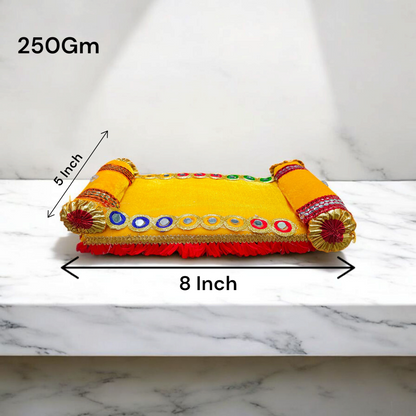 A beautifully crafted Laddu Gopal Singhasan Bed, ideal for Bal Gopal idols, adding a divine touch to your spiritual space.