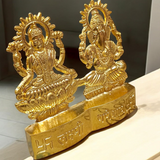 A beautifully crafted Laxmi Ganesh Metal Statue featuring intricate details, symbolizing prosperity, success, and the removal of obstacles.