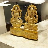 A beautifully crafted Laxmi Ganesh Metal Statue featuring intricate details, symbolizing prosperity, success, and the removal of obstacles.