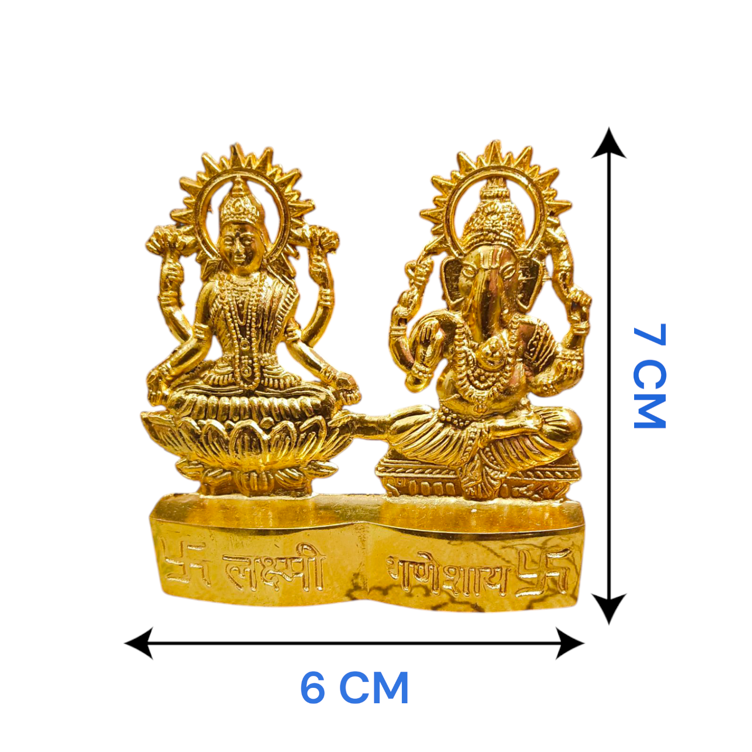 A beautifully crafted Laxmi Ganesh Metal Statue featuring intricate details, symbolizing prosperity, success, and the removal of obstacles.