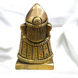 A beautifully crafted Pure Brass Khatu Shyam Idol with intricate details and a polished brass finish, symbolizing blessings of prosperity and protection.