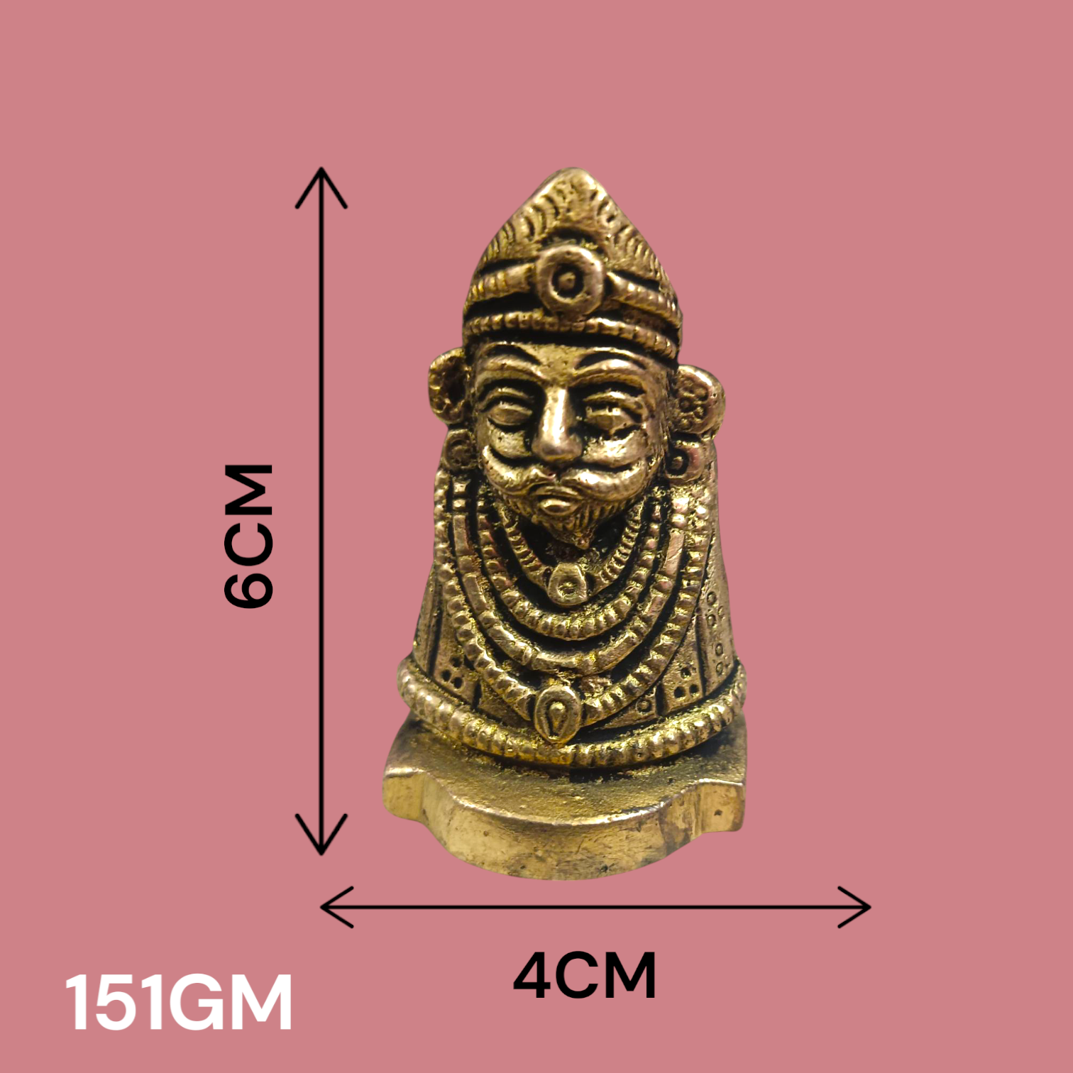 A beautifully crafted Pure Brass Khatu Shyam Idol with intricate details and a polished brass finish, symbolizing blessings of prosperity and protection.