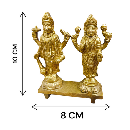 A beautifully crafted pair of Lakshmi Narayan idols made from 100% pure brass, representing prosperity, protection, and divine blessings.
