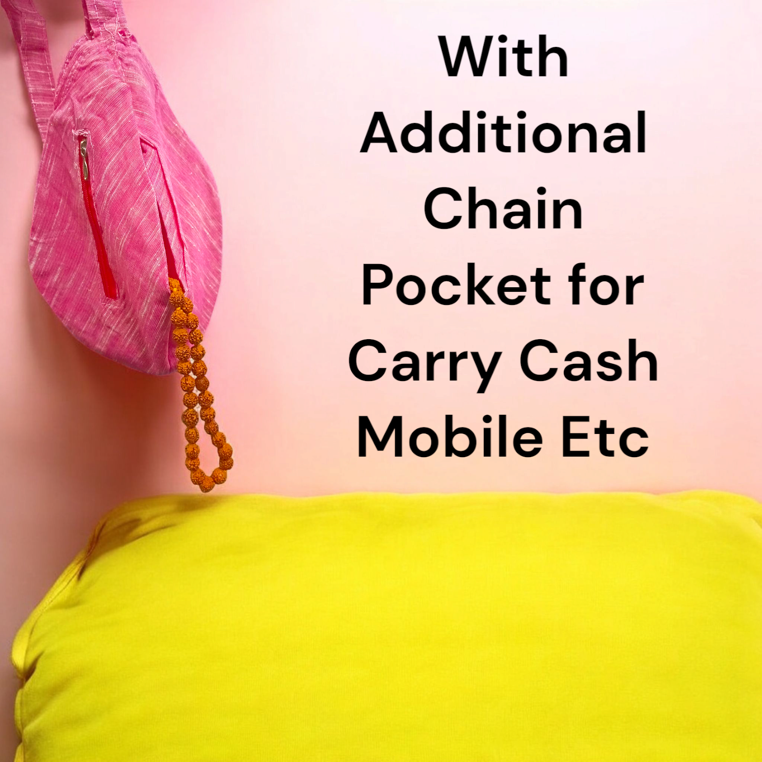 A beautifully designed Laddu Gopal Gomukhi Bag, crafted from soft cotton, perfect for storing Japa Mala and other sacred devotional items. Features a spiritual Gomukhi design for added significance.