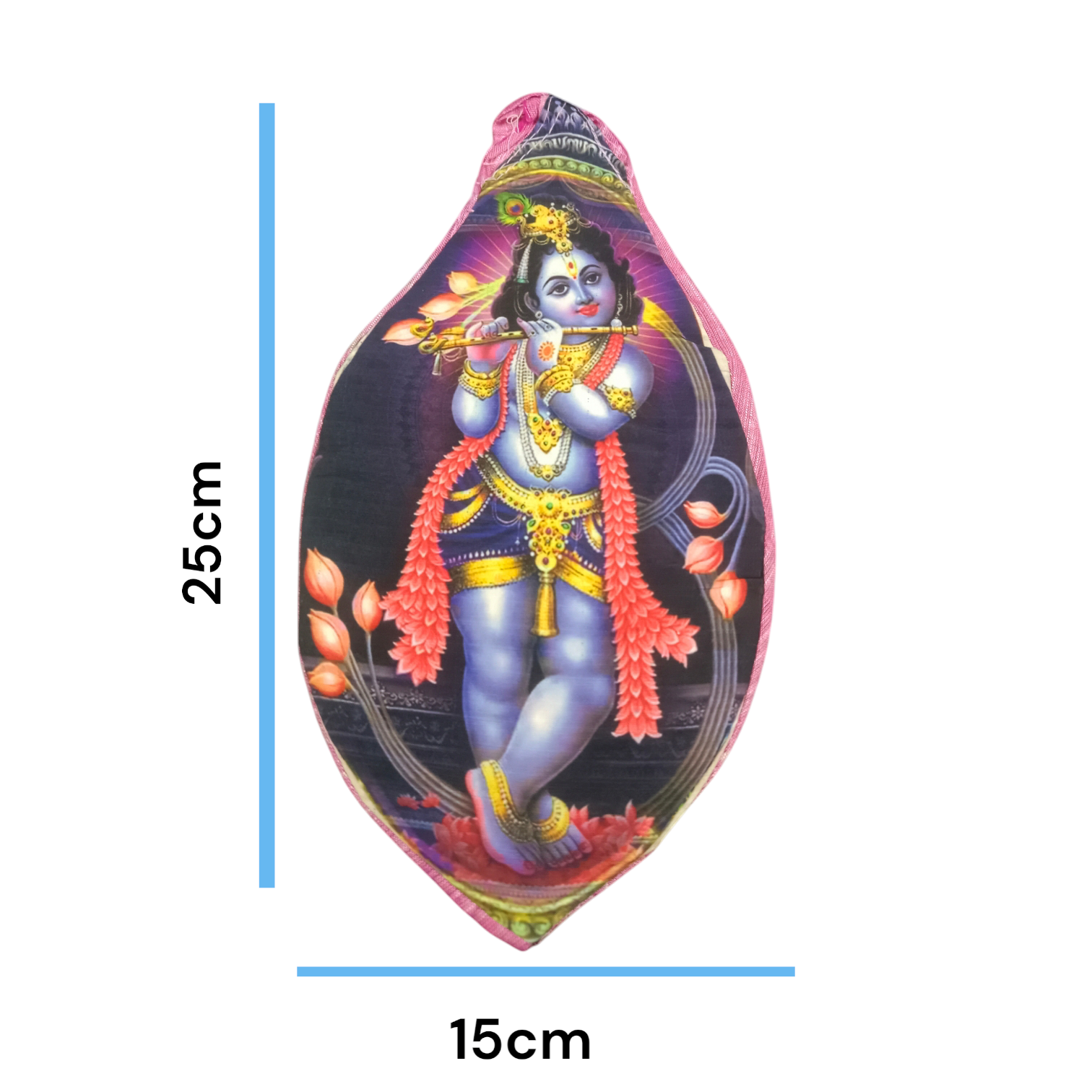 A beautifully designed Laddu Gopal Gomukhi Bag, crafted from soft cotton, perfect for storing Japa Mala and other sacred devotional items. Features a spiritual Gomukhi design for added significance.