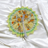 A beautifully designed Laddu Gopal dress featuring a stylish border, made of soft cotton fabric. The dress is vibrant, perfect for dressing up your Lord Krishna idol.