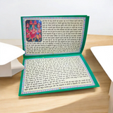A beautifully designed Navratri Varat Katha book, with vibrant artwork of Goddess Durga, surrounded by flowers and lights, symbolizing the festive atmosphere of Navratri