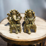 A beautifully detailed Lakshmi Ganesh Brass Murti, symbolizing wealth, prosperity, and the removal of obstacles.
