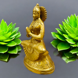 A beautifully detailed brass idol of Maa Parvati, symbolizing love, devotion, and power, perfect for worship or home decor.