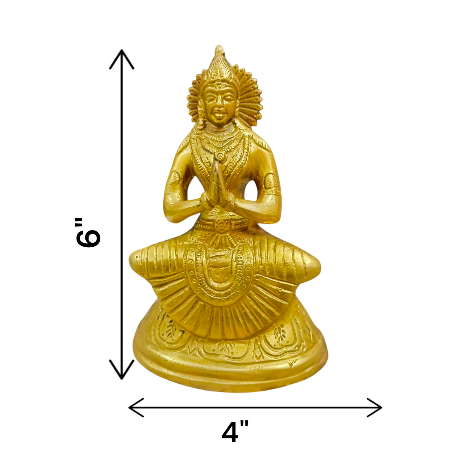 A beautifully detailed brass idol of Maa Parvati, symbolizing love, devotion, and power, perfect for worship or home decor.