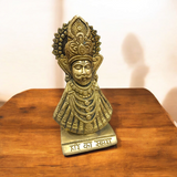 A beautifully handcrafted 4-inch Khatu Shyam Ji brass murti, ideal for worship, bringing prosperity, protection, and divine blessings into the home.